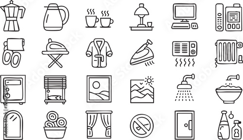 Home Appliance Collection With Domestic Equipment And Furniture Icons