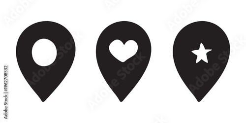 Set of hand drawn map pin Map marker pointer sign GPS and mapping tools Location pin symbol Pinpoint clipart in doodle style Single element for web, design