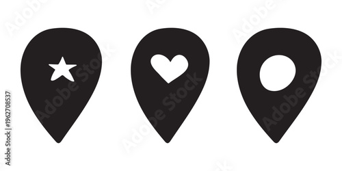 Set of hand drawn map pin Map marker pointer sign GPS and mapping tools Location pin symbol Pinpoint clipart in doodle style Single element for web, design