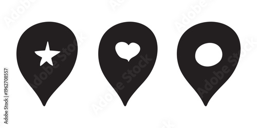 Set of hand drawn map pin Map marker pointer sign GPS and mapping tools Location pin symbol Pinpoint clipart in doodle style Single element for web, design