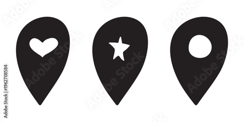 Set of hand drawn map pin Map marker pointer sign GPS and mapping tools Location pin symbol Pinpoint clipart in doodle style Single element for web, design