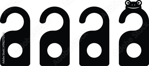 Do not disturb door hanger with frog illustration graphic design vector.