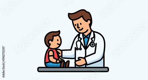 Doctor Examining Young Boy Patient.