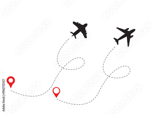 airplane dotted line