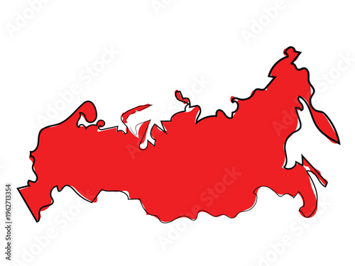 A map of Russia in a continuous line drawing style.