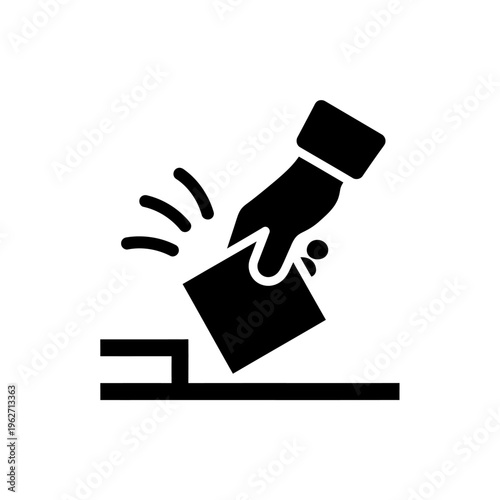 Package Drop Off at Doorstep Silhouette Delivery Icon
