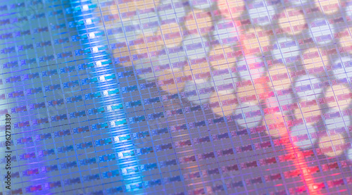 Silicon semiconductor wafer used in electronics, slice or substrate slice of crystalline silicon