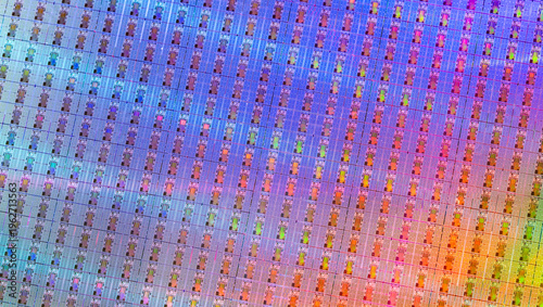 Silicon semiconductor wafer used in electronics, slice or substrate slice of crystalline silicon