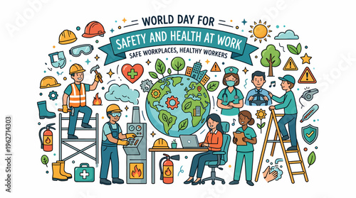 World Day for Safety and Health at Work Illustration
