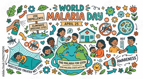 World Malaria Day Awareness Illustration - End Malaria For Good