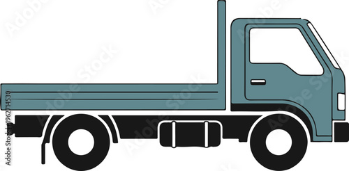 Flatbed truck, vehicle, transportation, cargo truck, illustration