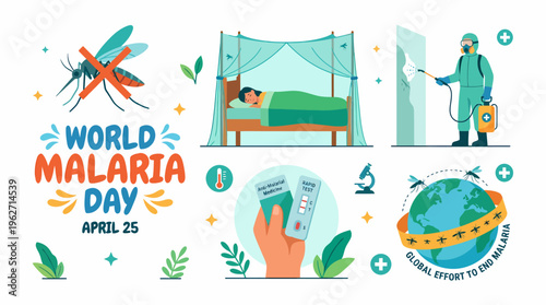 World Malaria Day concept: prevention, diagnosis and global effort