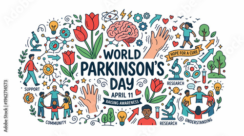 World Parkinson's Day Awareness - April 11 - Hope & Cure