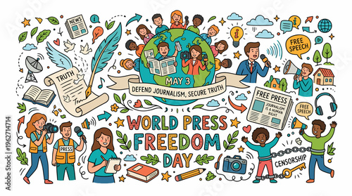 World Press Freedom Day Illustration - Defend Journalism
