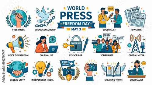 World Press Freedom Day May 3 - Collage
