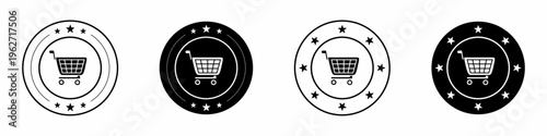 Shop cart icon template design. Shopping cart flat design template for business. Stock vector.