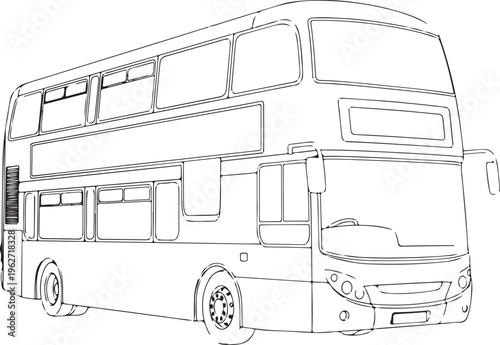Vector double-decker bus, city transport, urban vehicle, illustration