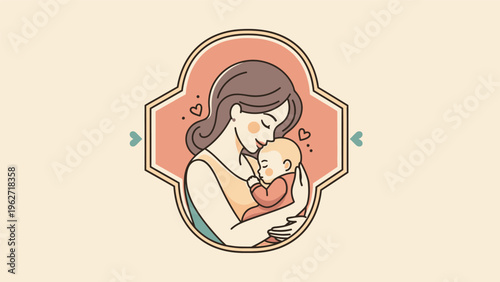 Mother Holding Baby in Her Arms.