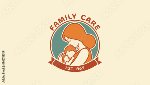 Mother Holding Baby Family Care Logo.