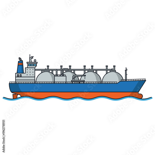 Liquefied gas tanker ship illustration