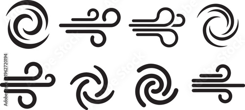 Wind direction symbols and icons set