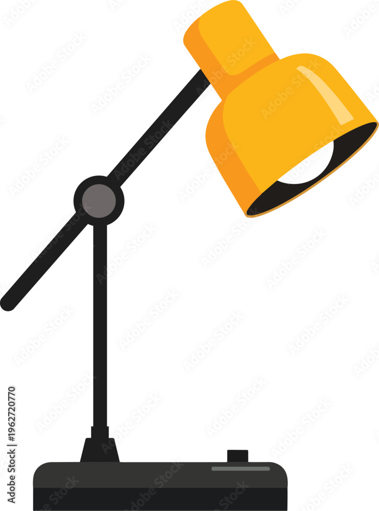 Fototapeta premium Yellow desk lamp with adjustable arm