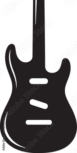 Electric Guitar Silhouette Music Instrument Icon