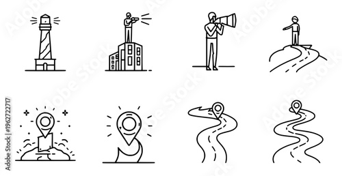 Navigation and communication icons