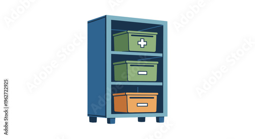 Medical cabinet with drawers and storage boxes
