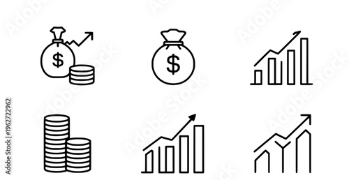 Financial growth icons