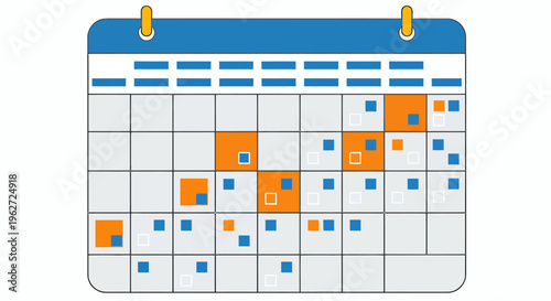 Illustrated calendar with highlighted dates and grid layout for planning and scheduling.