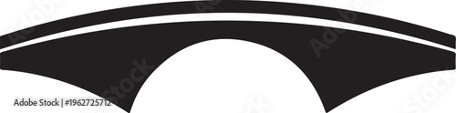 Simple black and white bridge icon graphic design element