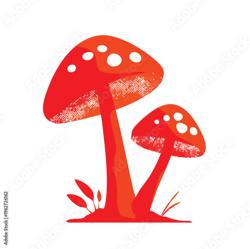 Red Mushroom on white bg