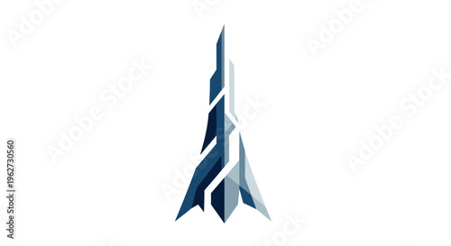 Abstract Futuristic Skyscraper Logo Design, Modern Geometric Tower Icon