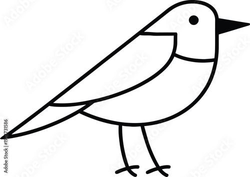 A simple and clean line-art illustration of a bird with smooth outlines and minimal detail. The modern and lightweight design makes it ideal for icons, apps, educational content, nature themes, and cr