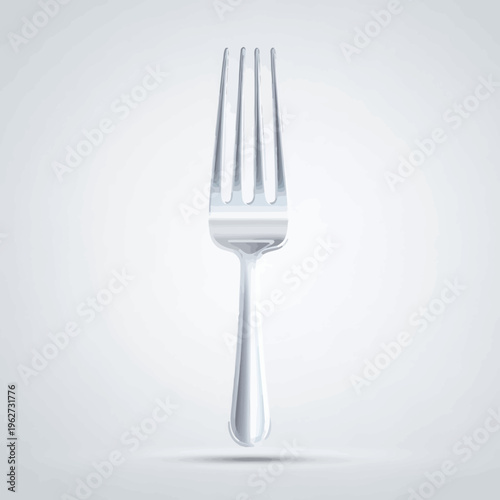 Elegant Silver Dining Fork Isolated on White