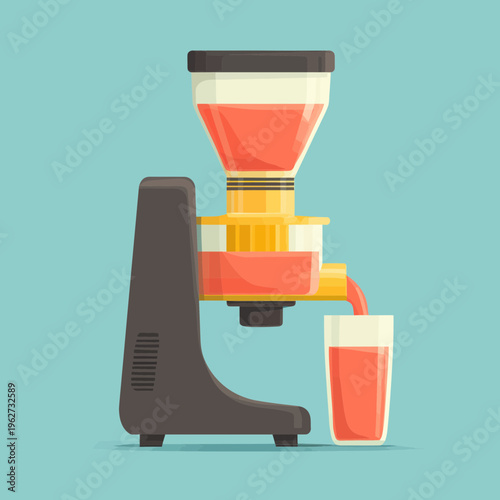 Juicer making fresh juice in a kitchen