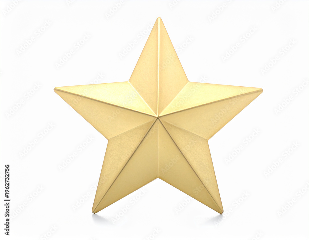 Obraz premium A single, shiny golden star, isolated on a white background, perfect for award ceremonies and achievements