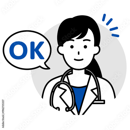 女性医師のアイコン（OK）