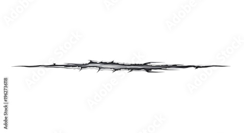 Jagged Scar Effect on White Background.