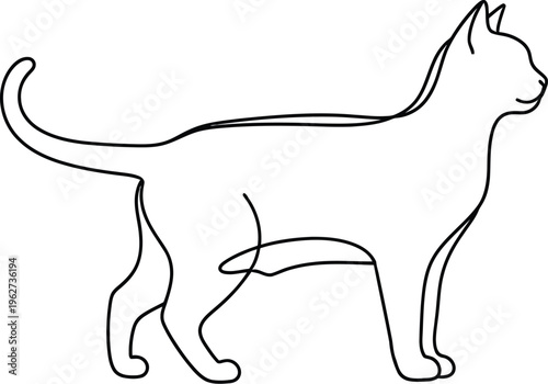 Black line drawing of a cat 3.