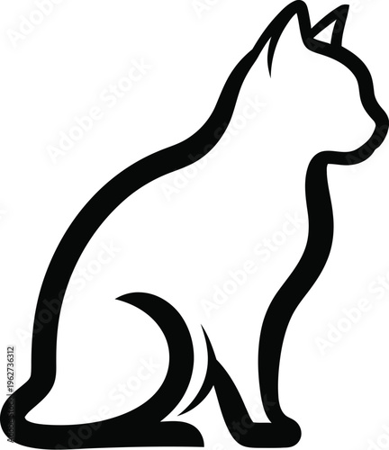 Black silhouette of a sitting cat.