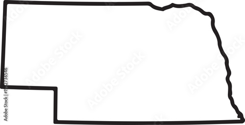 Εκτύπωση καμβά A black line drawing of the state of nebraska in the united states of america on