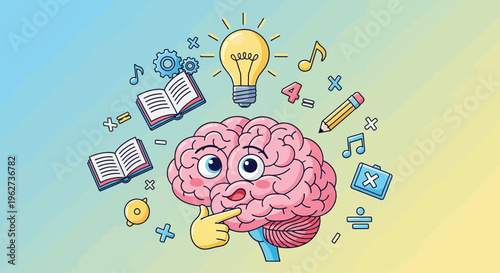 Brain with creative thinking concept.