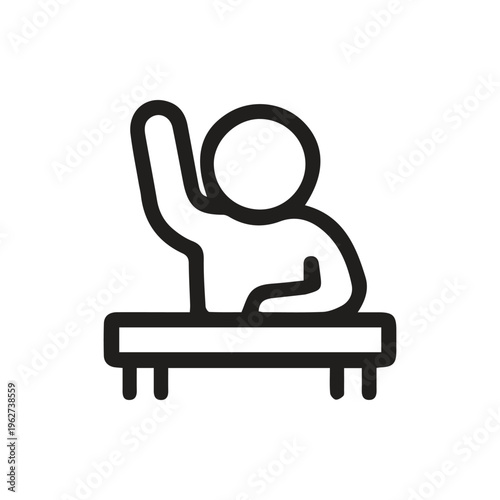 Engaged Student Raising Hand To Ask A Question Vector Graphic Icon