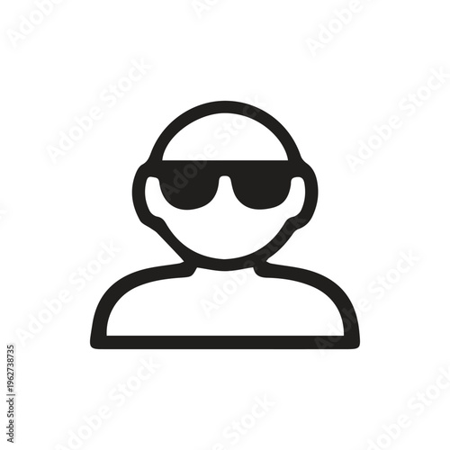 Minimalist Black User Icon With Sunglasses for Modern UI Design