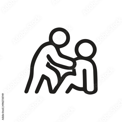 Minimalist Icon Of A Therapeutic Back Massage For Health And Wellness