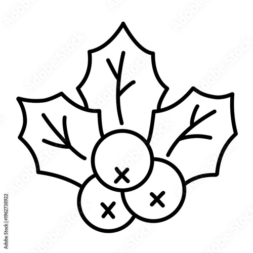 Holly Berry vector icon