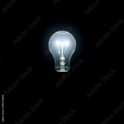 A single bright lightbulb glowing above a dark background, symbolizing a new idea or breakthrough, idea,  thinking