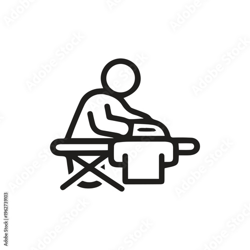 Clean Vector Icon Of Someone Ironing A Shirt For A Wrinkle Free Look